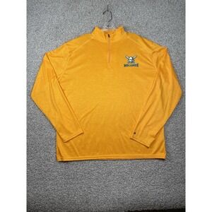 Badger Sport Madison Mallards Long Sleeve Quarter Zip Yellow Pullover Size XL
